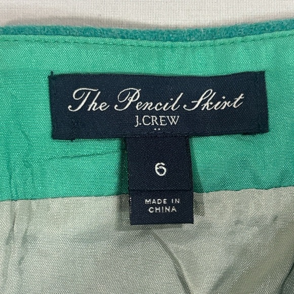 J.Crew “The Pencil Skirt” Emerald Green Wool Blend Skirt Size 6 - Picture 2 of 5